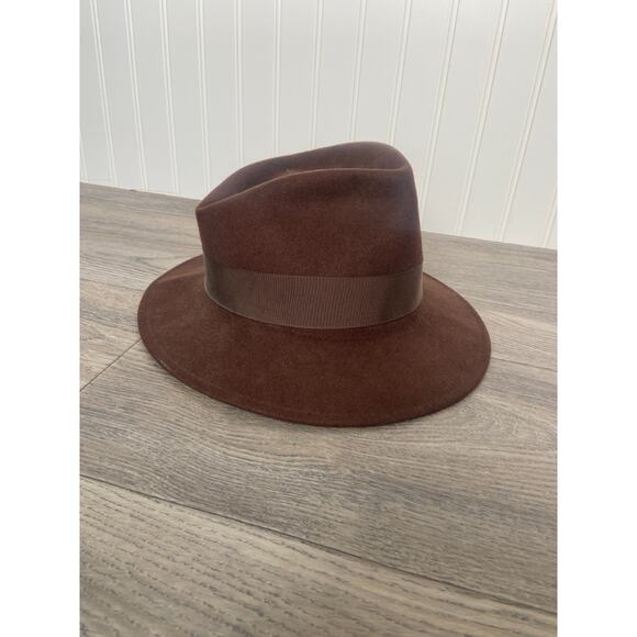 Fedora Hat 100% Wool Brown, 7" Made In USA Indiana Jones - Picture 2 of 4